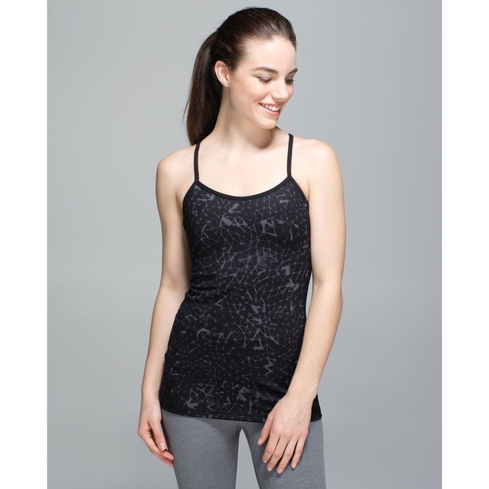 Lululemon Power Y Tank Luon Star Crushed Coal Black Activewear Athletic Gym
